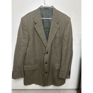 Jos A Bank Houndstooth Sport‎ Coat Blazer Brown Menswear 44L